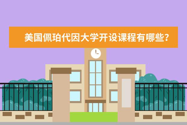 美国佩珀代因大学开设课程有哪些？