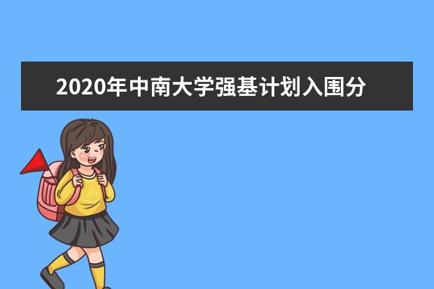 2020年中南大学强基计划入围分数线