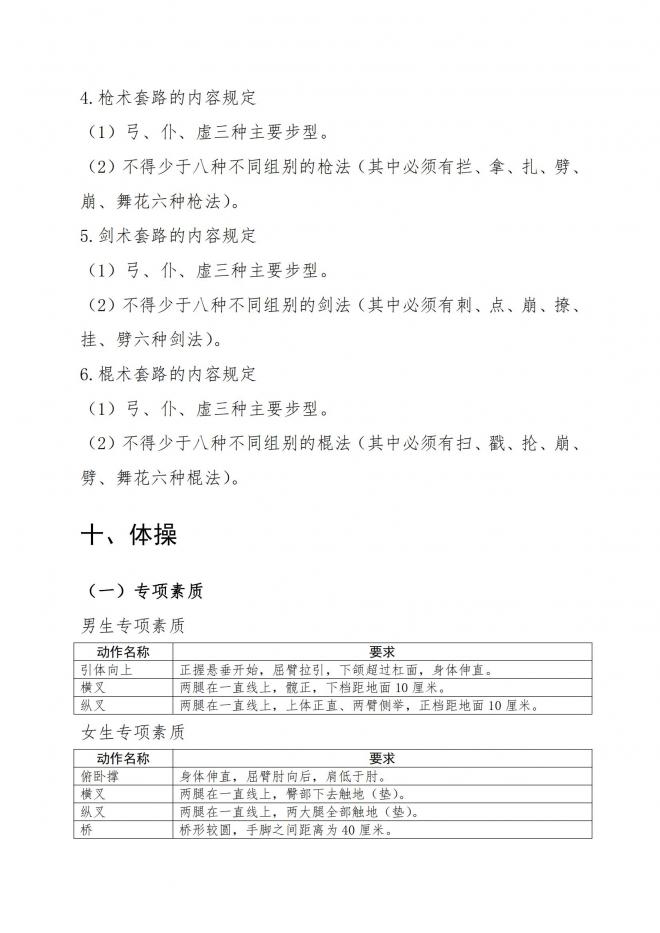 2022年浙江高招体育专业特招生和高水平运动队体育专项测试联考项目内容