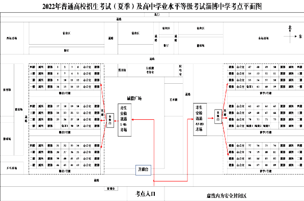 2022淄博市夏季高考考场分布图 淄博市高考考场地址