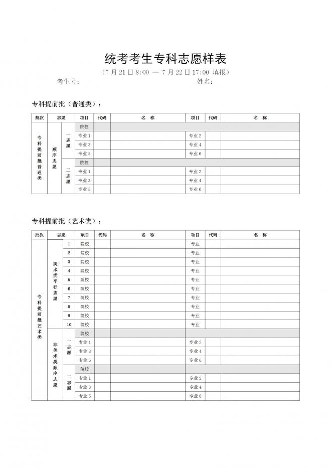 2022年北京普通高等学校招生志愿填报须知