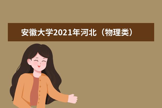 安徽大学2021年河北（物理类）中外合作办学分专业录取分数线