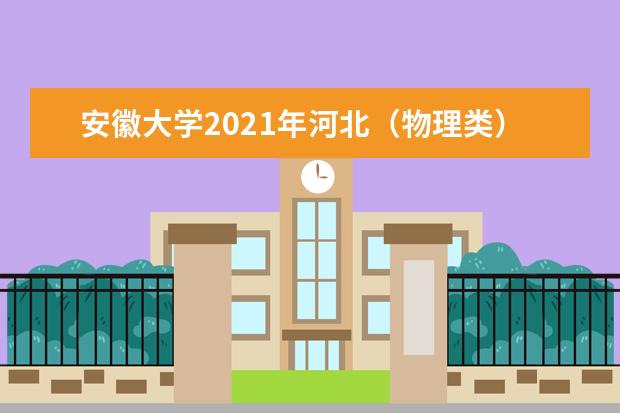 安徽大学2021年河北（物理类）分专业录取分数线